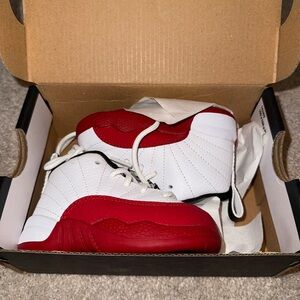 Jordan Kids Red and White Sneakers